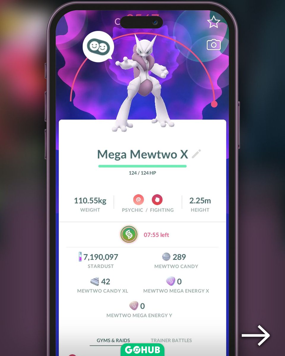 PokemonGOHubNet's tweet photo. 🧬 Mega Mewtwo X Mega Level-Up Requirements Revealed

It looks like Mega Mewtwo X will require 7,500 Mega Energy to unlock, followed by an additional 7,640 Mega Energy to reach Super Max level.

Mega Energy earned by walking Mewtwo as your buddy appears to be 10 Energy per walk reward, and we expect the same requirements to apply to Mega Mewtwo Y.