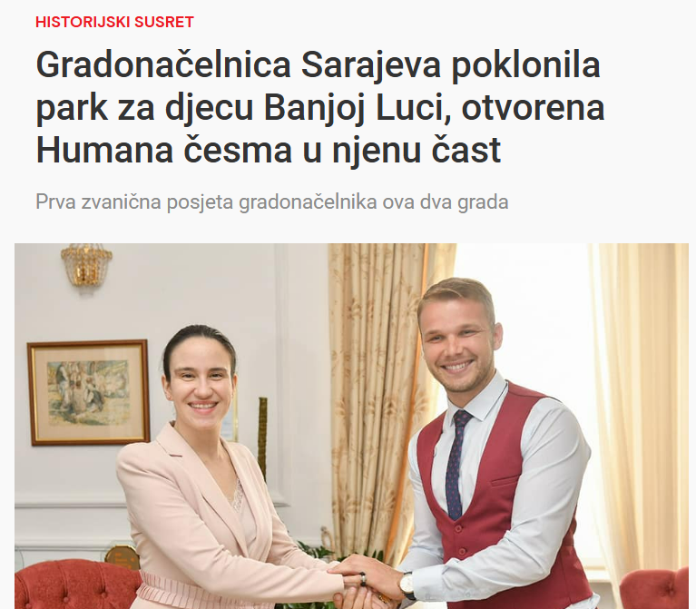 BursacNovakovic's tweet photo. Кад је уклањање увредљивих садржаја по Републици Српској дошло на ред, било би примјерено да и ви наложите уклањање чесме отворене "у част" персоне која то никако не заслужује. 
Дакле, уклоните чесму јер:
👉 Грађани Бањалуке НЕ ЖЕЛЕ да их било шта подсјећа на срамотно додворавње Градоначелника Бањалуке (у конкретном случају сте то ви) сарајевској чаршији и на неку Бењамину К.;
👉 Оне кугле нису ни близу прихваћеног пројекта који је требао бити изведен у сврху јавне чесме на тој локацији.
