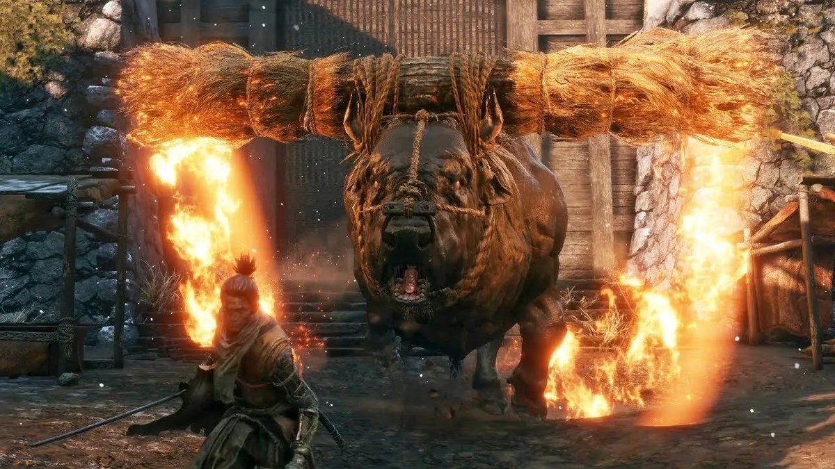 Riviryu's tweet photo. En el Black Flag original no te llevaba mas de 2 golpes para acabar con un animal, y ahora porque parece Sekiro que necesitas darle 1000 espadazos para matar a un simple chanco? 👀 https://t.co/rZn5Re58kj