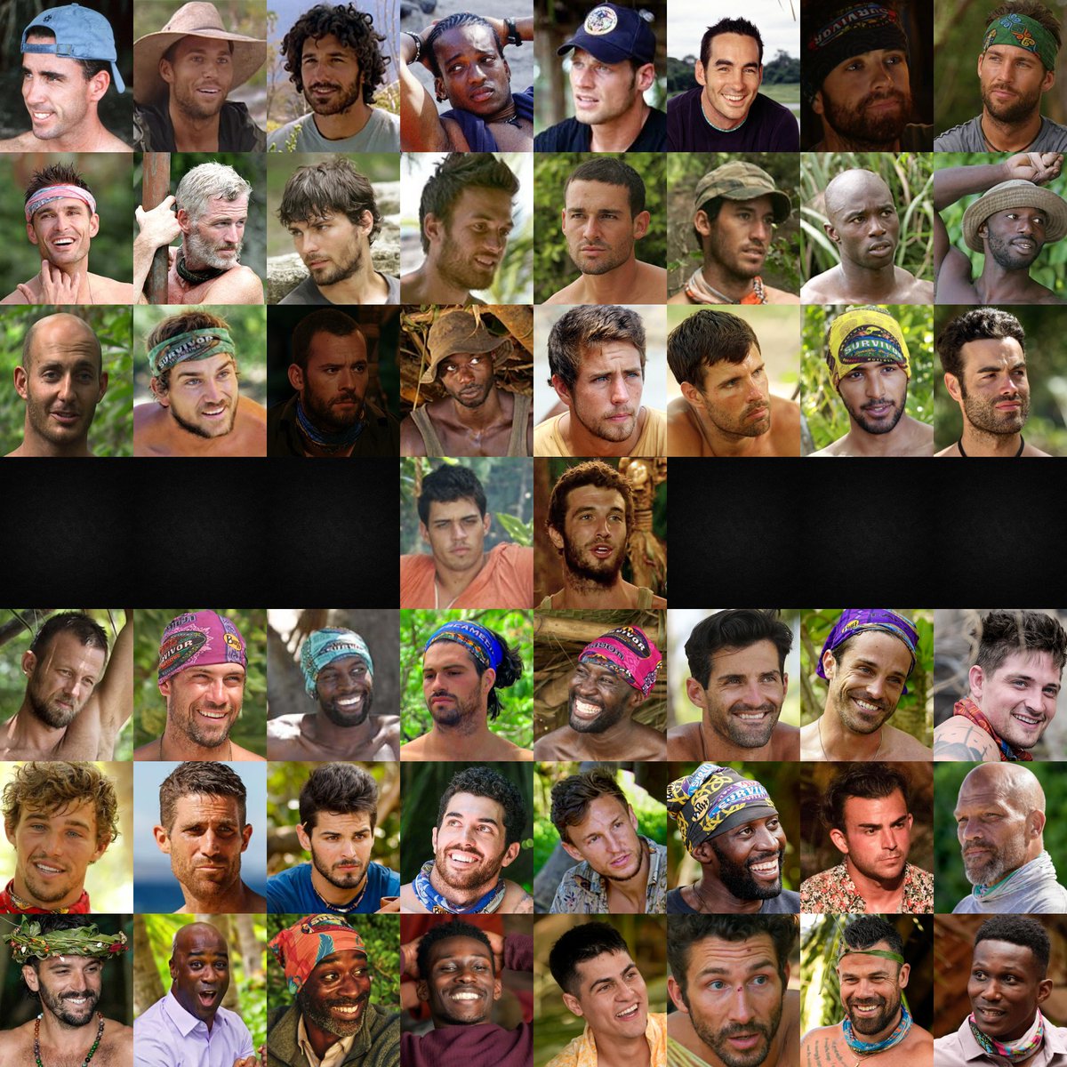 Aisnaeb's tweet photo. With all those collages of everyone's favourite players on every season, here's the collage of each season's player I would like to fuck the most #Survivor #Survivor50 

#BigBrother #TheChallenge #TheTraitors https://t.co/JBebmSdlPM