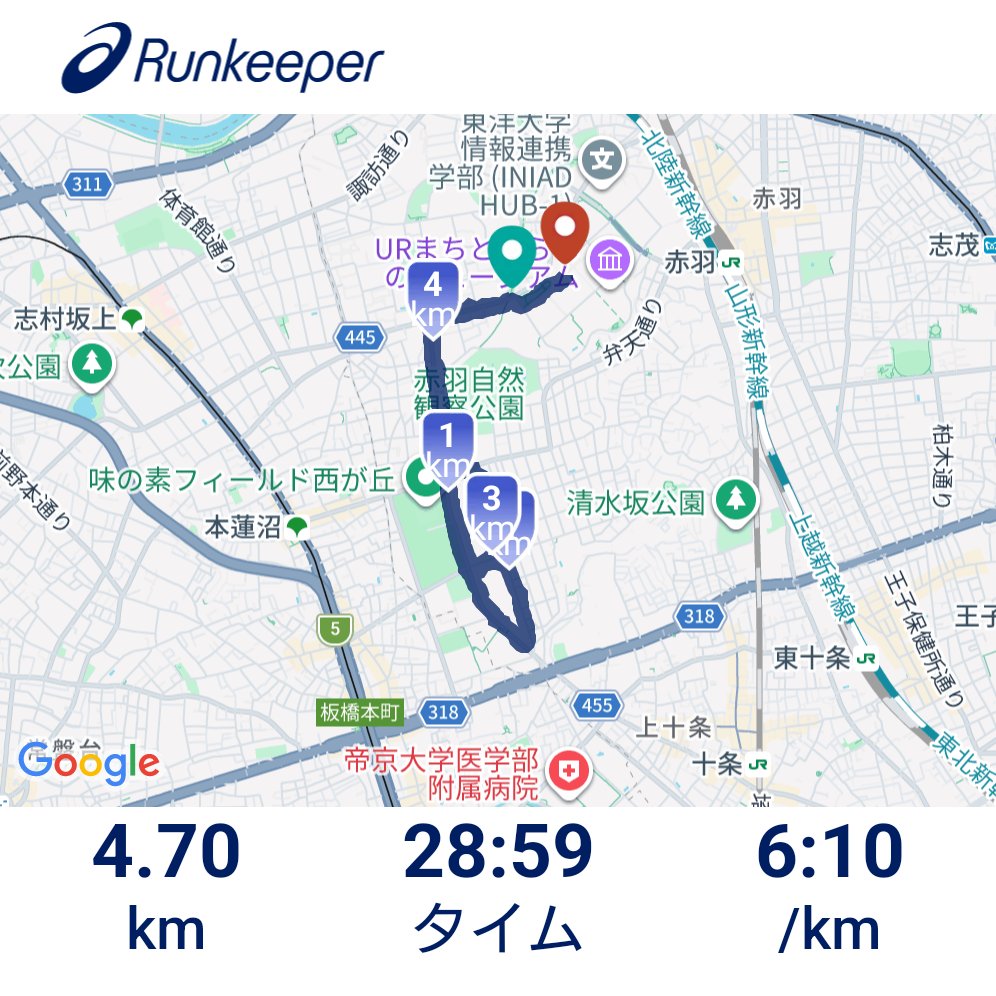 mako5per's tweet photo. （5/12の記録もれ）
火曜日の帰宅後RUN／ナショナルトレーニングセンター周り／4.7km
リュック背負って野辺山モード🎒
今夜はウエーブムジン11で💨👟 https://t.co/CyHuM4ncY0