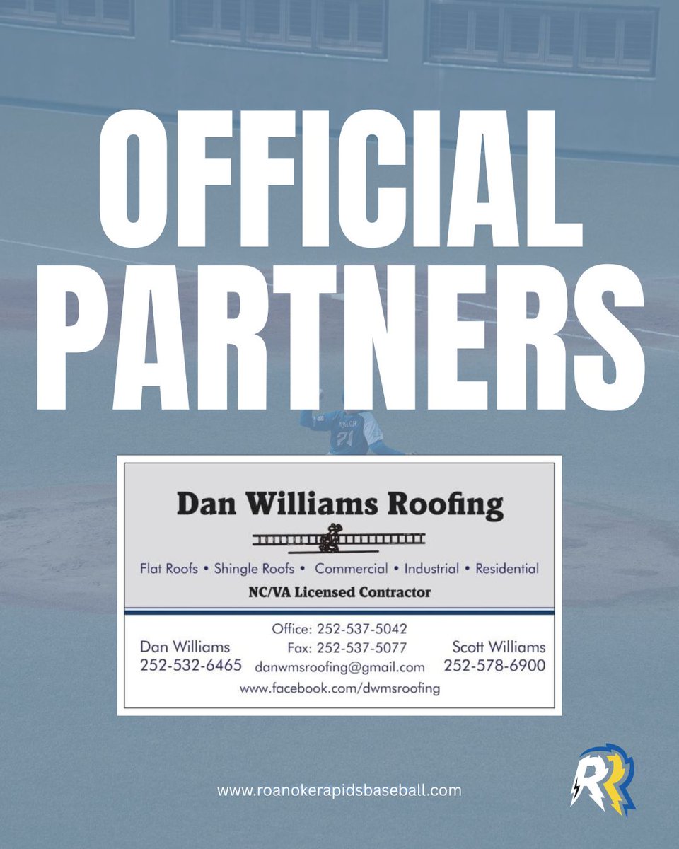 Staticbaseball's tweet photo. The Static are excited to announce Dan Williams Roofing as a sponsor for this upcoming summer! They show a continued impact by keeping roofs over our heads, and we could not be more thankful for their support!

Check out their website: https://t.co/9v7lVuf9XE https://t.co/04XlUPpWpb