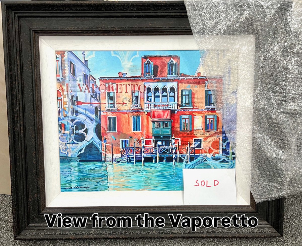 colcloughart's tweet photo. One of my personal favourites of Venice that I will never sell but we love these superb canvas editions, beautifully presented by our bespoke framers. It’s always brilliant when customers share their connections to a place and I was delighted this went to a new happy home. https://t.co/HN1xH93nBR