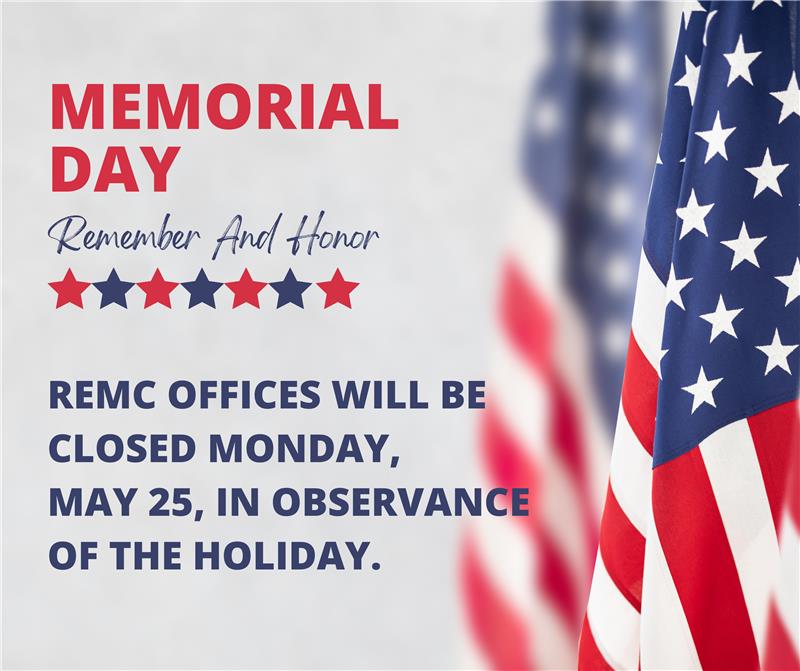RandolphEMC's tweet photo. Our offices will be closed on Monday, May 25, in observance of Memorial Day. https://t.co/2Ur4BTiRHD