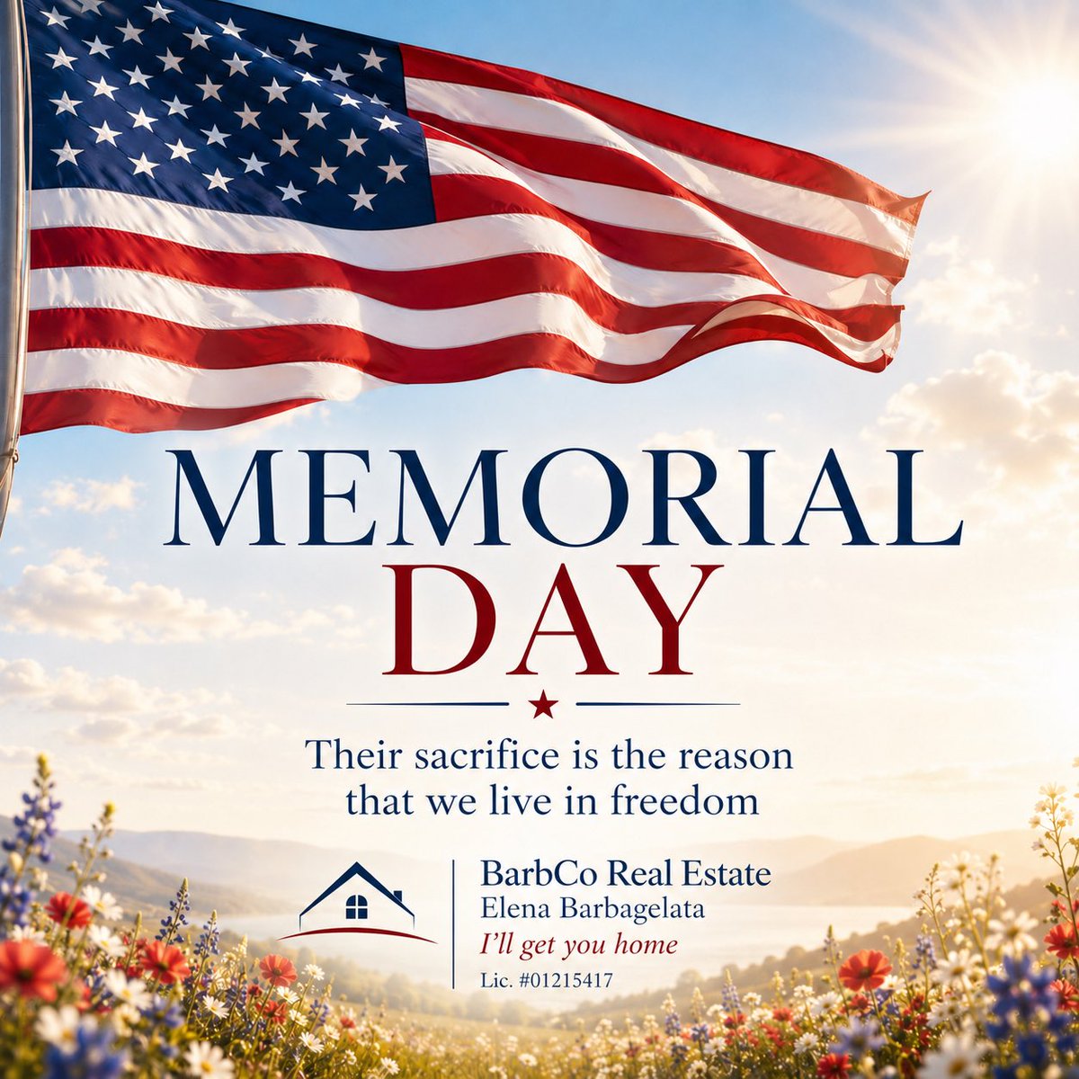 GoldenGateAgent's tweet photo. God Bless America. #memorialday #usa #freedom #redwhiteandblue #elenabarbagelatarealestate https://t.co/YnHJD7gKEu
