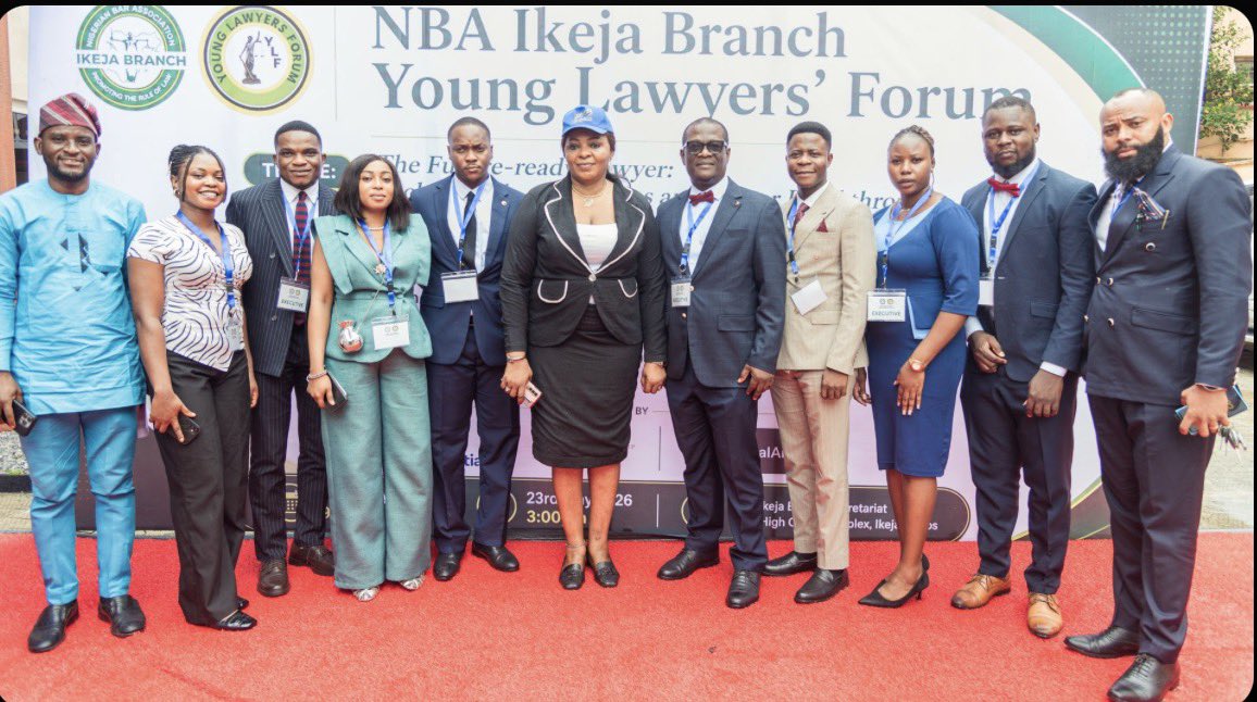 Etaba_agbor's tweet photo. On Friday 22nd May, 2026, we joined our colleagues at the NBA-YLF Ikeja Branch Summit 2026 themed: “The Future-Ready Lawyer: Tech, Trends, Challenges & Career Breakthroughs.”

It was an insightful and forward-looking gathering that reflected the realities of modern legal practice and the urgent need for young lawyers to position themselves for the future.

During the summit, I had the privilege of presenting a goodwill message on behalf of the National Governing Council of the NBA Young Lawyers Forum @NBAYLFOfficial. In our remarks, we commended the leadership of the NBA branch for their commitment to the growth and welfare of young lawyers, particularly for designating a portion of their Bar Centre as a co-working space for young lawyers.

This initiative strongly aligns with our advocacy across branches for practical support systems that provide young lawyers, especially those without employment opportunities, with a professional space to work, collaborate, and remain connected to the profession.

We also used the opportunity to encourage senior members of the branch to support the initiative by donating facilities and resources necessary for the effective running and sustainability of the space.

We particularly commend the leadership of the Branch, led by my dear friend and brother, Prayer Oko, for putting together such a timely and impactful summit. The quality of conversations and the electrifying presentations by the panelists truly reflected the essence of the theme and reinforced the importance of preparing young lawyers for the rapidly evolving legal landscape.

Moments like this remind us that the future of the profession belongs to lawyers who are willing to learn, adapt, innovate, and collaborate.

Etaba Agbor, Esq.
Secretary, NBA Young Lawyers Forum