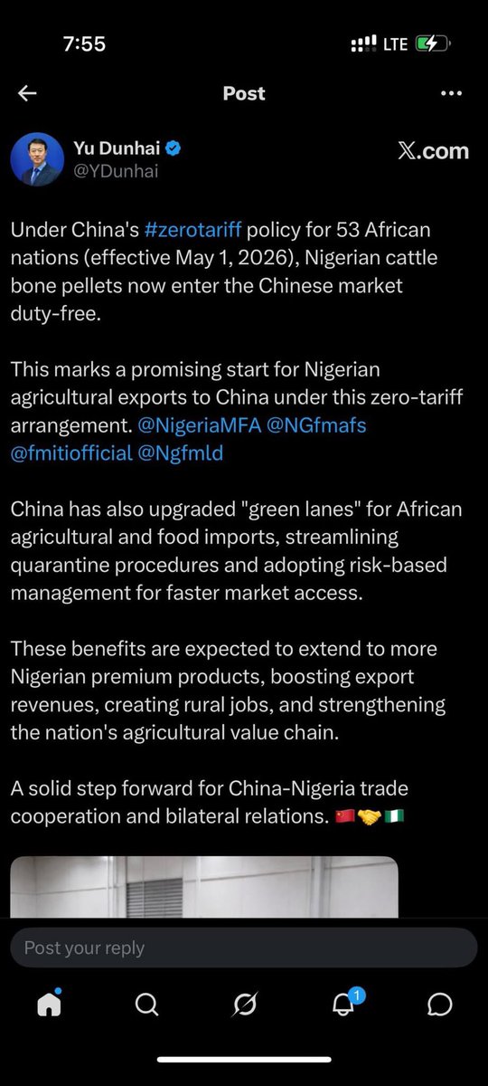 naijafemalefama's tweet photo. Even with zero tariff & market access, exporting cow bones  to China still requires serious compliance. Here are some of what you need 👇

1.  GACC Registration Register your processing facility with China’s General Administration of Customs. This gives you the official Chinese registration number. Exception: Partner with licensed Chinese importers (they handle this for you) This is where Training with some who is into the business already comes in.

2.  Nigerian Health Certificate
 Mandatory Health Certificate from FMARD (Federal Ministry of Agriculture) for every shipment.

3.  Processing Standard Heat treatment at minimum 80°C for 30+ minutes.

Exporting is very possible right now, but compliance is key. To get the right compliance, you have to get the right Training, all these doesn’t come cheap, to startup isn’t cheap as well, but with the right knowledge you can scale through.
    Kindly check my pinned tweet for more information.