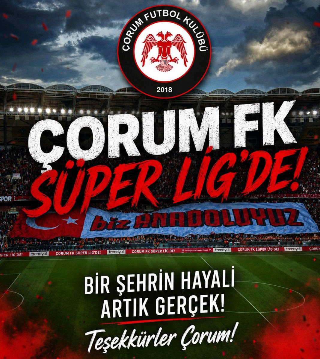 konyaprestijtr's tweet photo. Kırmızı kartallar mutlu sona ulaştı.
Çorum FK, Erokspor'u 2-0 yenerek
Süper Lig'e yükselen son takım oldu. https://t.co/6TgJ9zhO0K