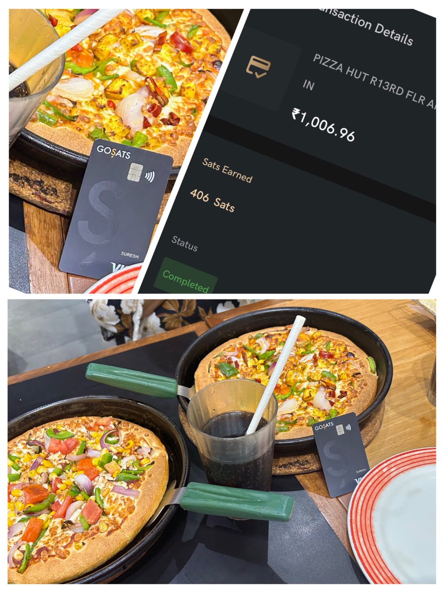 Its_ankydagar's tweet photo. Enjoyed 🍕with family as they loved the pizza, while i loved it paying with gosats card as i also earned 😅 some sats 🤑and celebrated #bitcoinpizzaday 

Thankyou 
@gosatsapp for letting me earn while spend 

 #Sats4Slices #GoPizzaGoSats https://t.co/4PGDtcXU4K
