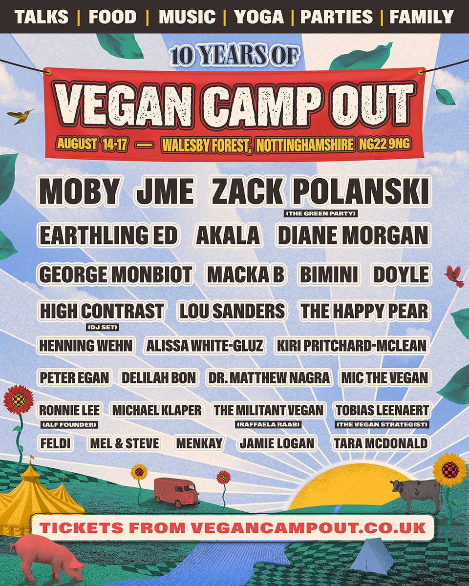 VeganCampOut's tweet photo. 80% of tickets now sold 🥳

🎫 Tickets - https://t.co/IrZ6WvTWCF
💅 Glamping - https://t.co/HHy5WiKs4j
⛺ Tent Hire - https://t.co/IXNgJqK5ac
🚌 Coach Travel - https://t.co/UmEioFY7Vv
🛀 Spa/Hot Tub/Sauna - https://t.co/aPEt8a6gyB https://t.co/6Y7vDku4SA