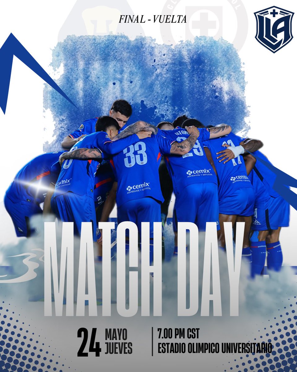 Legado_Azul's tweet photo. ¡HOY ES EL DÍA! 🐱🆚🚂

¡HOY SE JUEGA LA GRAN FINAL DE VUELTA DE LA LIGA MX! 

¡POR LA DÉCIMA! ¡YO CON10! 🔥💙 https://t.co/O6QNz1uWcI