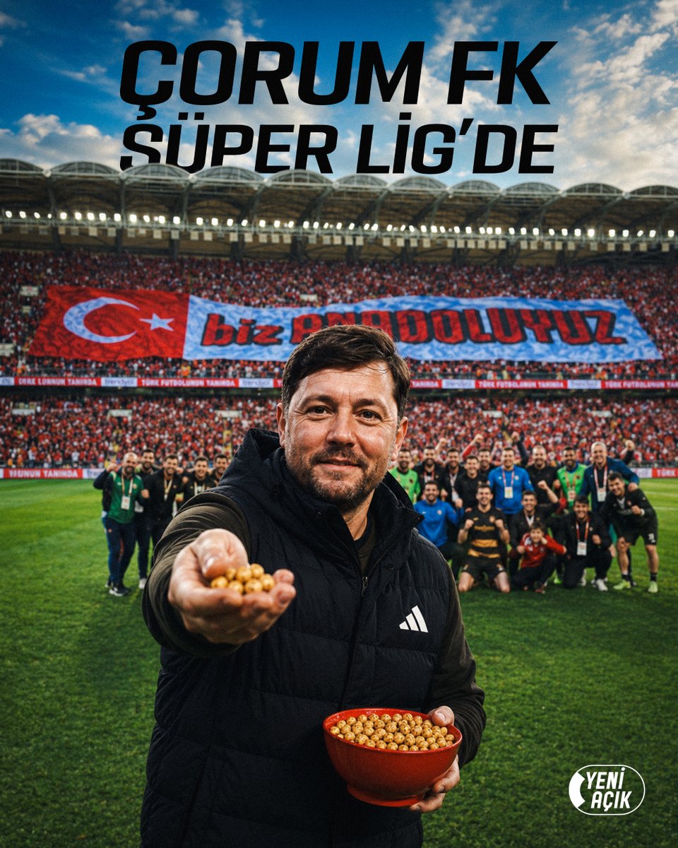 yeniacikcom's tweet photo. Çorum FK, Süper Lig'de. https://t.co/WCq2bZy5F8