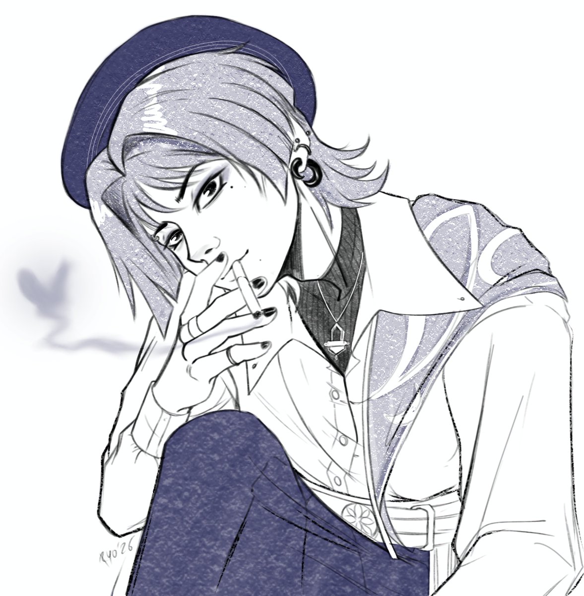 Ryocelf's tweet photo. Warm up sketch #wanderer #scaramouche https://t.co/M2cgGbV3ek