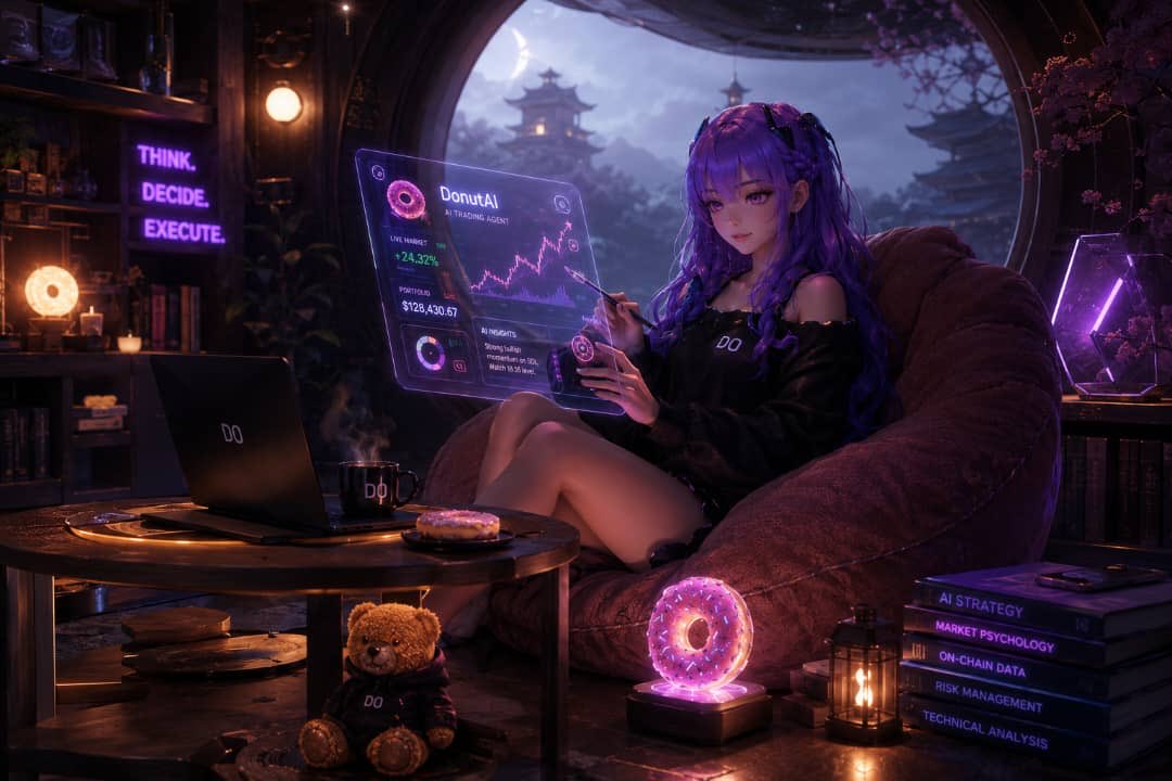 Swileoeze's tweet photo. Happy Sunday CT!!

The new Donut AI update is clean.

Feels like having a trading assistant that actually keeps up with the market.

Small improvements. Big difference.
@DonutAI 
@GigiWillliams https://t.co/3JQnFUp0TL