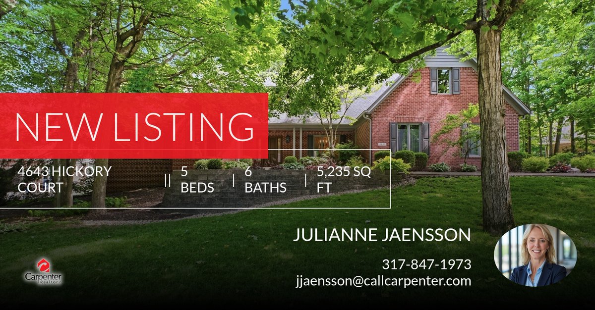 jjaensson's tweet photo. 📍 New Listing 📍 Take a look at this fantastic new property that just hit the market located at 4643 Hickory Court in Zionsville. Reach out here or at 317-847-1973 for more information!

Julianne Jaens... https://t.co/QvxhuBo2xn https://t.co/NRcyPpUcSc