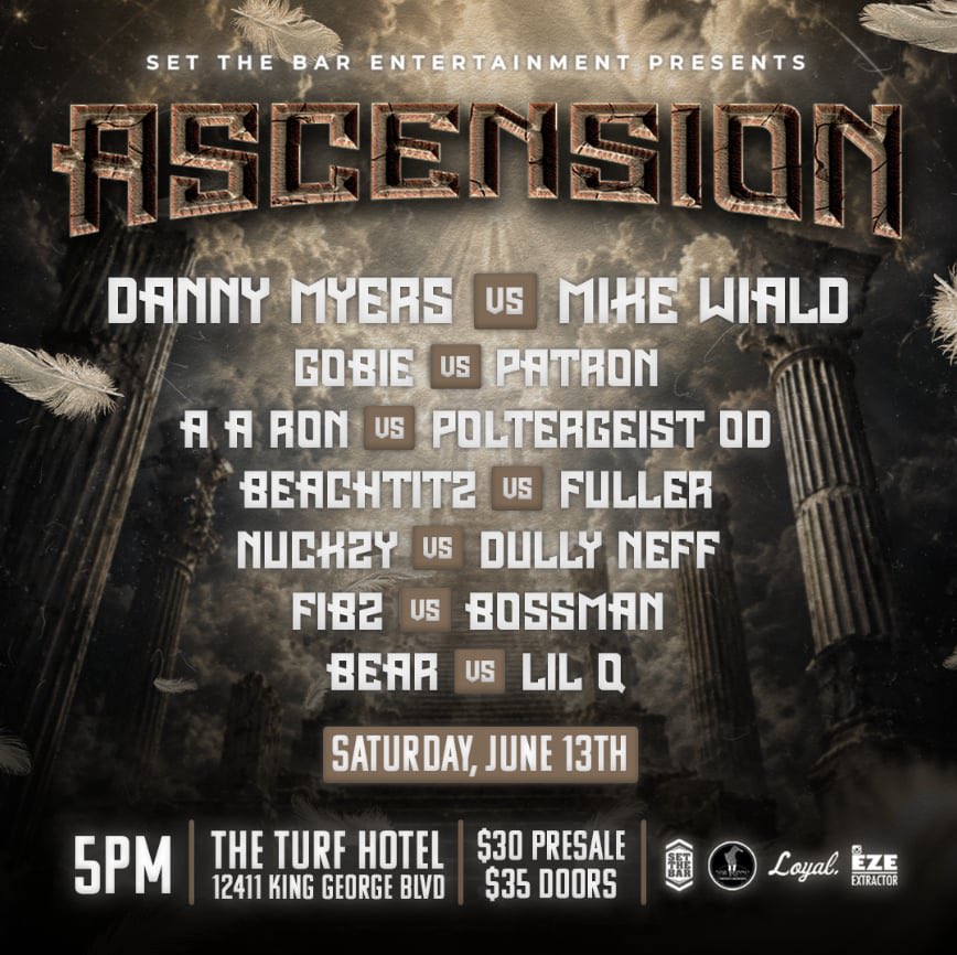 SetTheBarEnt's tweet photo. We’re 2️⃣0️⃣ days away from ASCENSION! Don’t miss out on one of our biggest events yet - presale tickets on sale now. June 13th at The Turf! https://t.co/7WA9UlAsV6