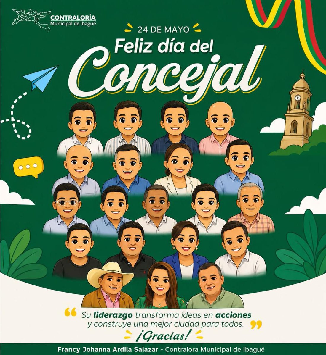 CMIbague's tweet photo. 🏛️ Hoy hacemos un reconocimiento a quienes representan la comunidad ibaguereña y trabajan incansablemente por la solución a sus problemáticas. 🙌 Su liderazgo y vocación de servicio fortalecen la democracia local y la confianza ciudadana. 🤝
#ContraloríaMunicipal #ControlFiscal https://t.co/X759ALTDBe