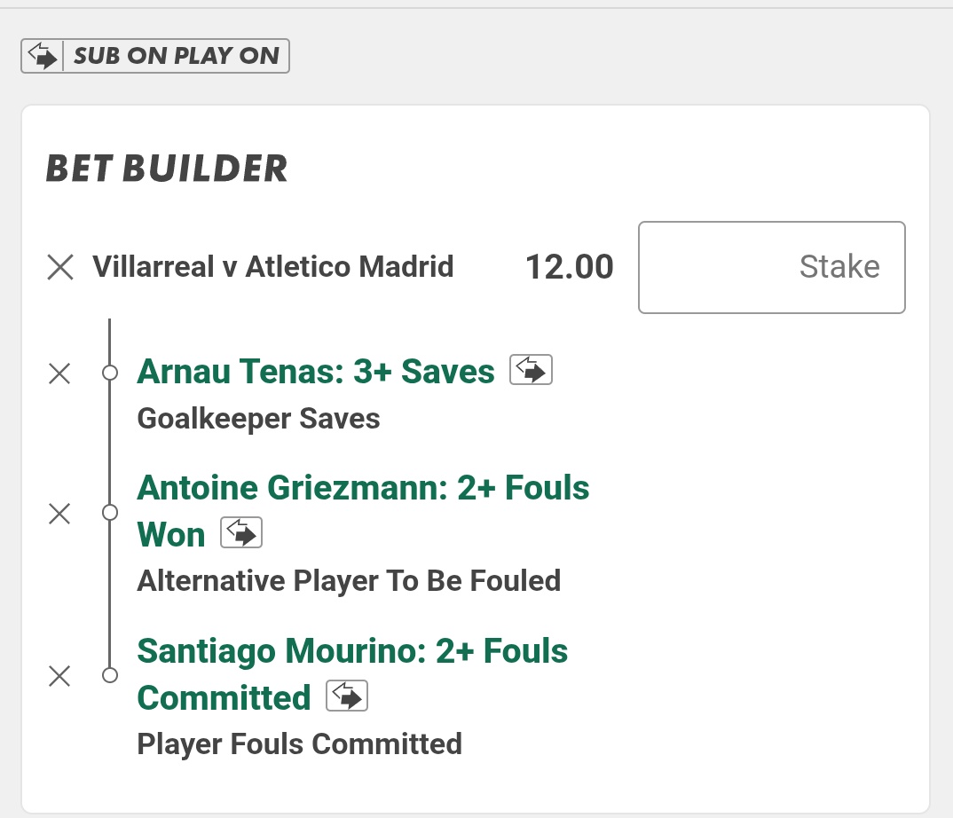 HitRateBets's tweet photo. Villarreal Vs Atletico Madrid Bet Builders:

Mourino 1+ fouls committed: 26/30

Griezmann 1+ fouls won: 15/17

Tense 2+ saves: 18/21.

1 and 0.25 point stakes advised with @bet365.

18+ Gambleaware. Please, gamble responsibly.

@StatsHubCom 📊 https://t.co/e8kE35cRsV