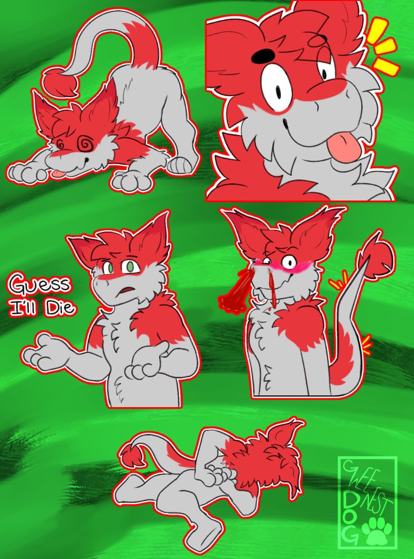 gweenestdog's tweet photo. stickers for Flynt! https://t.co/egAuRBxWNy