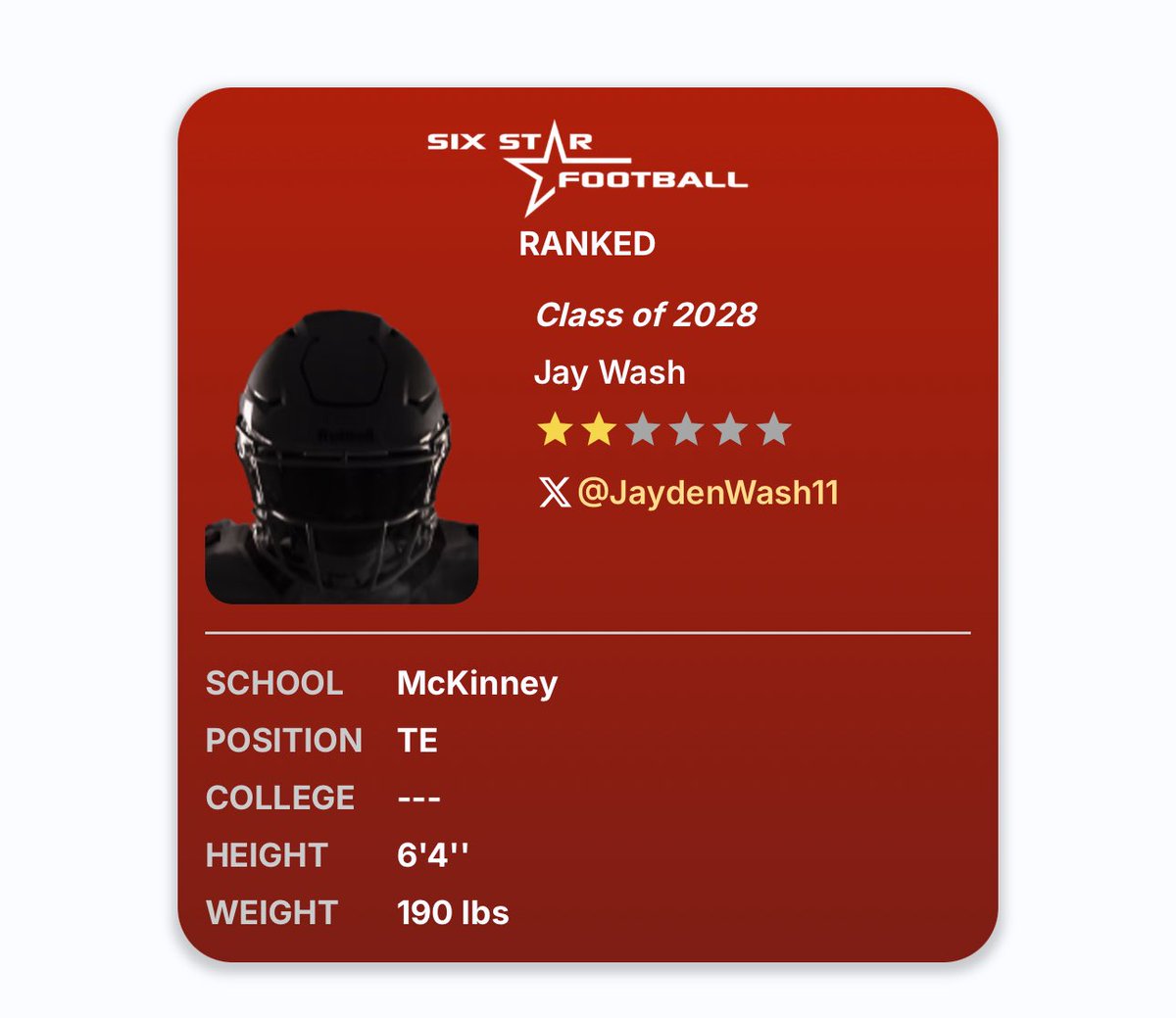 Jay Wash-c/o28-TE-6’4 190LB-Mckinney,TX tweet media