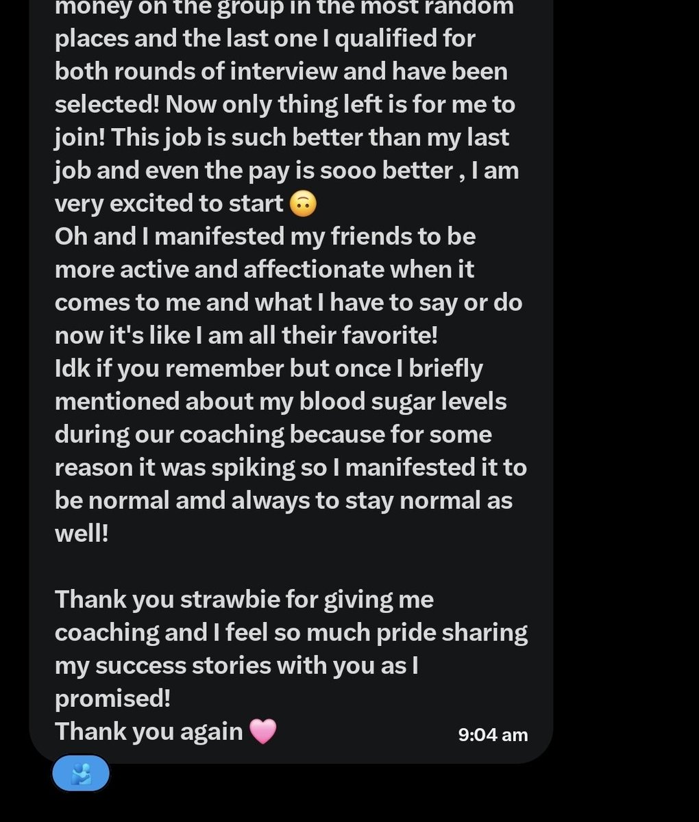 strawbe44ym1lk's tweet photo. 🍓 SELF CONCEPT + MONEY + JOB + FRIENDSHIP + HEALTH SUCCESS STORY 🍓

she manifested her money back , finding money randomly whenever she is out , a new job which she wanted that also pays her much better , better friendships ,  maintenance in her blood sugar level and all of this while having a better self concept & feeling better about herself!!!