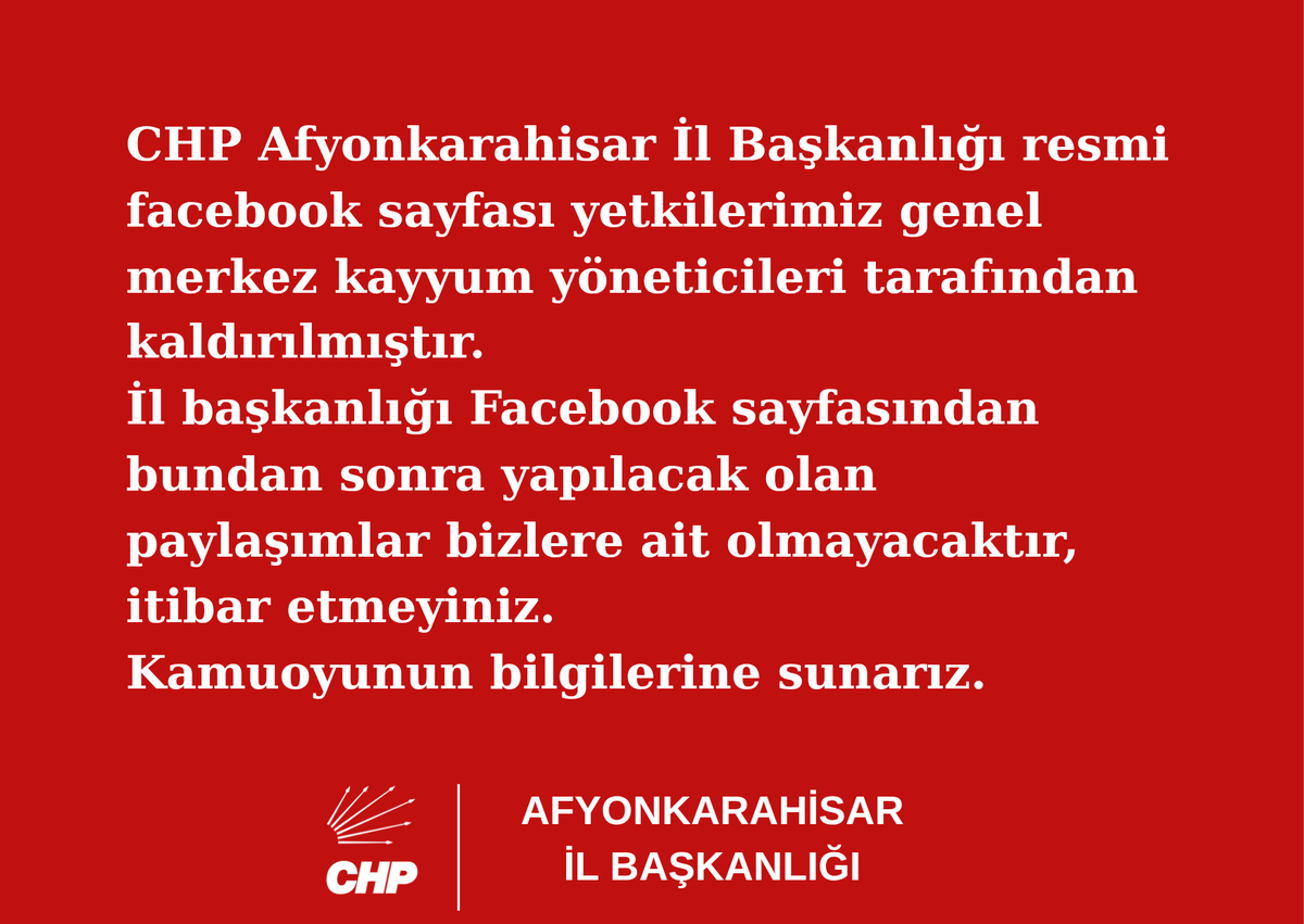 CHP Afyonkarahisar İl Başkanlığı tweet media
