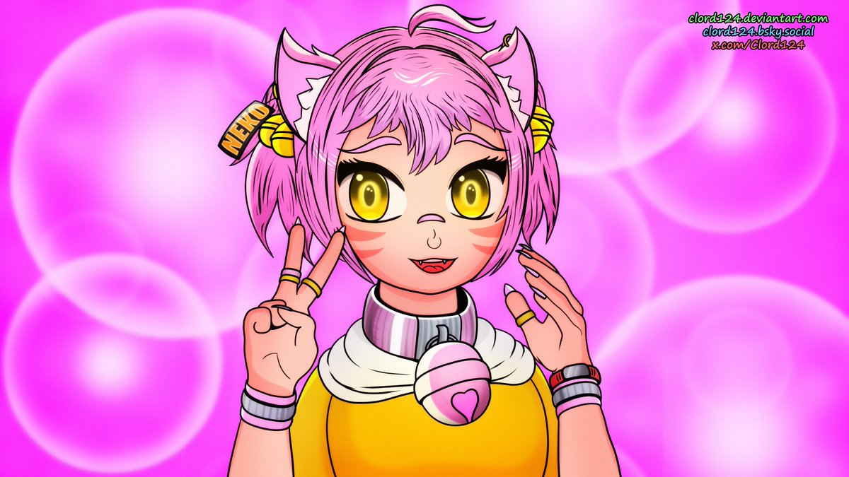 Clord124's tweet photo. My avatar, the character known as Spring Neko the Ninja Catgirl (shhh... that's secret! she goes by being a thief instead) now has a smartwatch and fancier rendering. Very high-concept stuff! #smallartists #artmoots #catgirl #art #render #originalcharacter #OC https://t.co/ajREybukmi