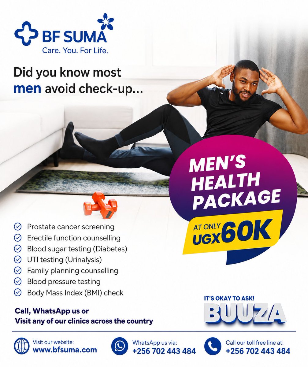 andrew_jam256's tweet photo. @WelBeast @Ishmaelthehost Get the Men’s Health Package for just UGX 60K and know your status early. 

Offer only available at our centers. Reach us on WhatsApp at 0702443484 today to book your appointment! 

#ItsOkayToAskBuuza https://t.co/eHZBRwfQe7