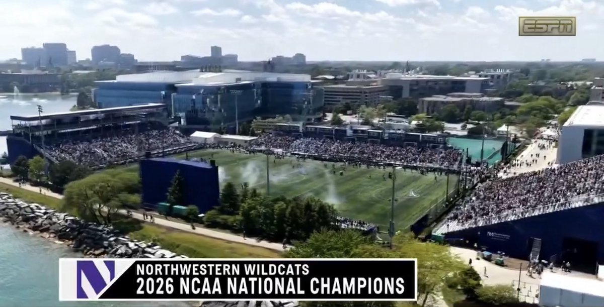 CameronSonger's tweet photo. Memorial Day weekend vibes in Evanston are always excellent. Adding a national championship won on home turf  is next-level. Congrats, @NULax! https://t.co/u1OP85jYvx