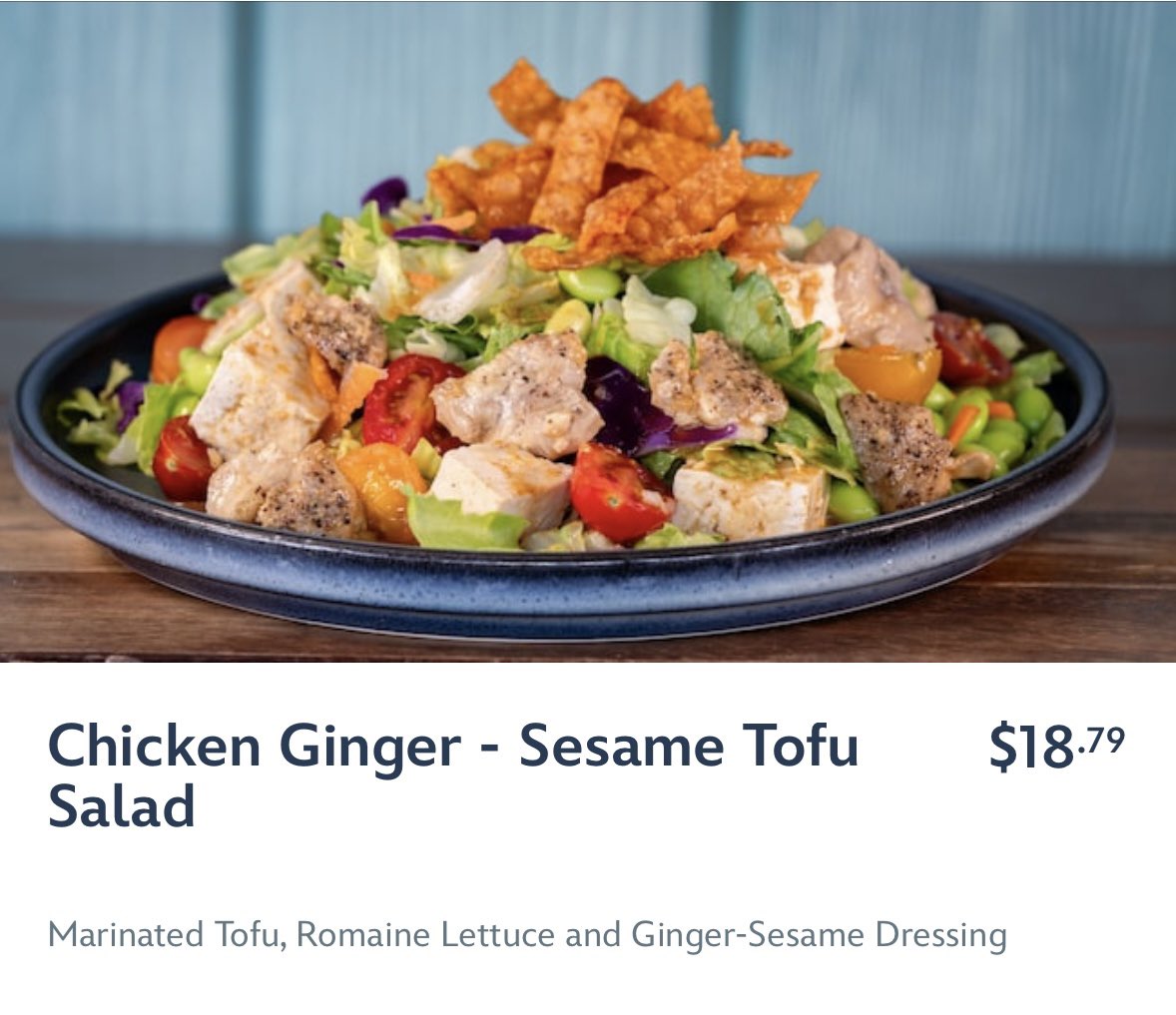 BuffDisneyBuff's tweet photo. Chicken Ginger - Sesame Tofu Salad at Aunt Cass Cafe. On a hot day, it was refreshing and hit the spot. Surprised me how much I enjoyed it.  DisneyBuff Rating 8/10.  #Disneyland #DisneylandResort #Disney #DCA #DisneyCaliforniaAdventure #MagicKey #DisneyEats #DisneyFoodie #BuffDisneyBuff #Disneylandupdate #auntcasscafe #Sanfransokyo