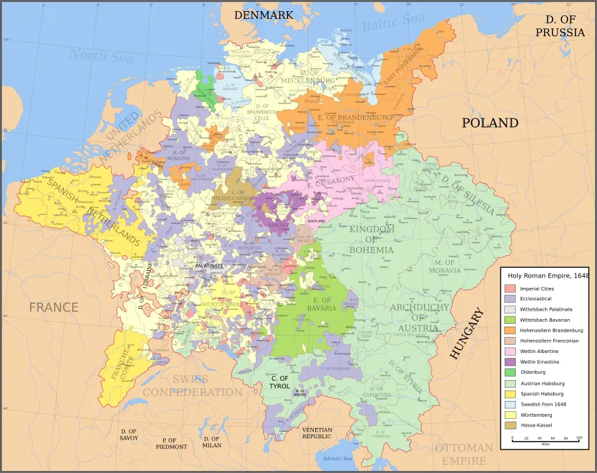 Realpolitik_guy's tweet photo. The breakup of the Habsburg Empire in 1648 left behind 300 tiny states in Central Europe. Too weak to defend themselves, they became easy prey for stronger powers. For 200 years, Central Europe became a hotbed for conquest and war. That cycle ended after the Napoleonic Wars. The leaders who rebuilt Europe swore to create a more stable order. The result was a system of borders and a new international order. 🧵