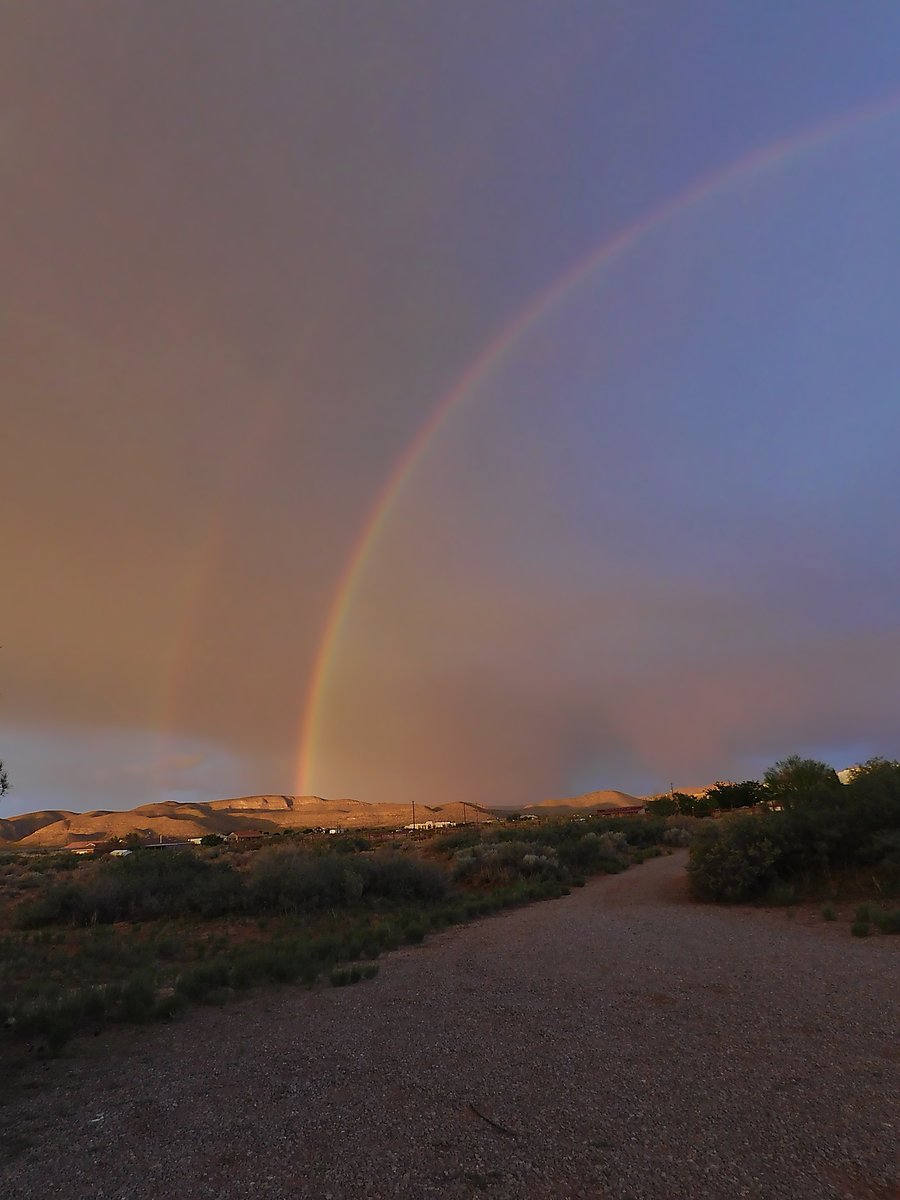 TracesofTexas's tweet photo. Speaking of the Hueco Tanks, Traces of Texas reader Carrie Gonzales was at the tanks a few years ago when this gorgeous rainbow appeared.   It's such an ethereal place. Being there feels sacred, somehow, and it's easy to imagine the people who were there 10,000 years ago.

Thank you Carrie. I'm jealous!