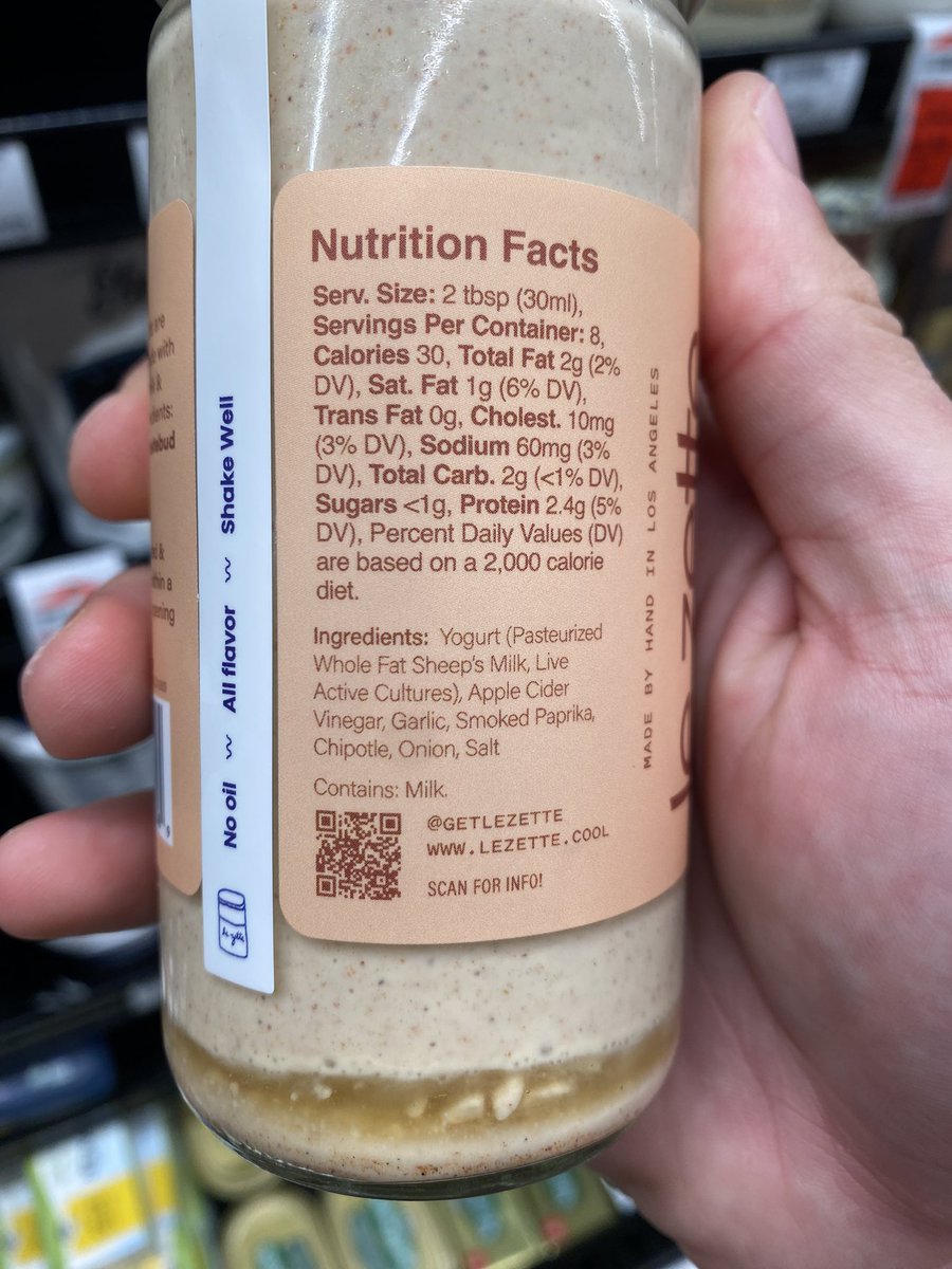satfatbro's tweet photo. A2 Sheep Yogurt Chipotle Ranch

I’ll take it. Thoughts? https://t.co/mf5MnMEEfx
