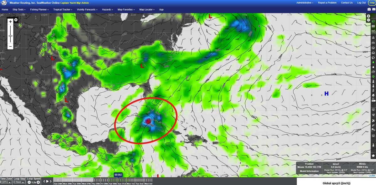WeatherRouting's tweet photo. Atlantic hurricane season is right around the corner on June 01st and there are indications of tropics potentially becoming active at the end of the month that could shift to the Bahamas. Confidence remains very low at this stage and will be closely monitored in the coming days. https://t.co/UoAEh8HAXL