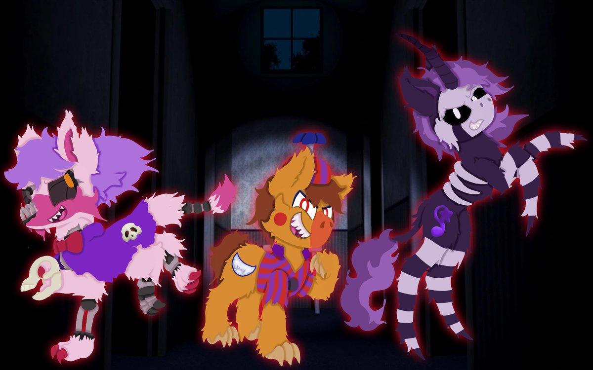 Springles777's tweet photo. The Halloween Fnaf 4 gang as ponies! (Minus the jackos- maybe someday ill draw them- probably with Grimm Foxy lol)

#nightmare #nightmares #fnaf #fnaf4 #fivenightsatfreddys #nightmaremangle #nightmarebb #nightmarion #mlp #mylittlepony #fnafmlp https://t.co/dVbsHeoy7v