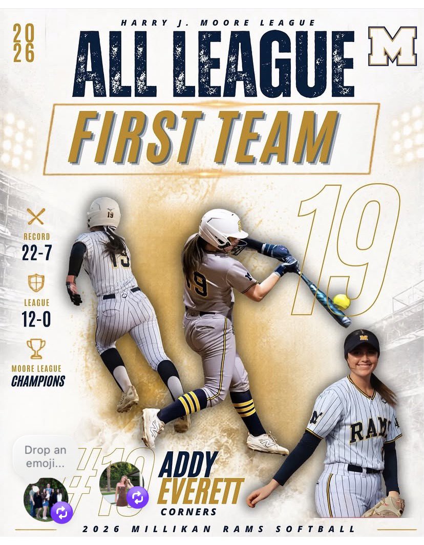 addy_everett's tweet photo. Finished off HS Senior Season with Millikan High School earning our 6th consecutive Moore League Championship! 
Individually I earned 
* Team MVP
* 1st Team All-League
Had the best Senior Season playing with my best friends. So much love for the Ram Program! 
@usaathletics18g @KingU_Softball @kyleighmpayne