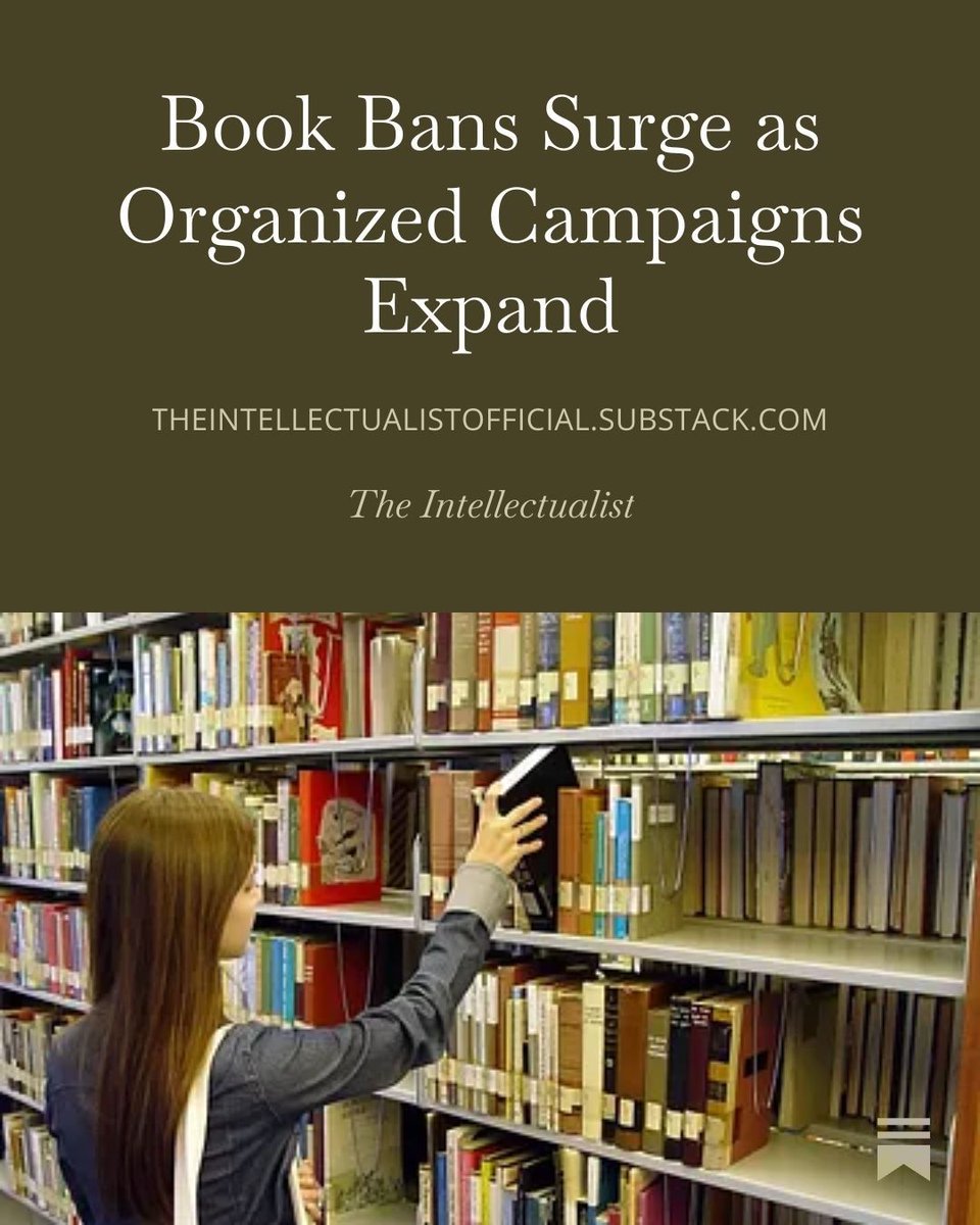highbrow_nobrow's tweet photo. Book bans aren’t just rising. They are being engineered. The same titles and tactics are spreading across states. What’s changing is not the number. It is the system behind it. 
https://t.co/hL2YvyfUg4 https://t.co/T1ukkify8Z