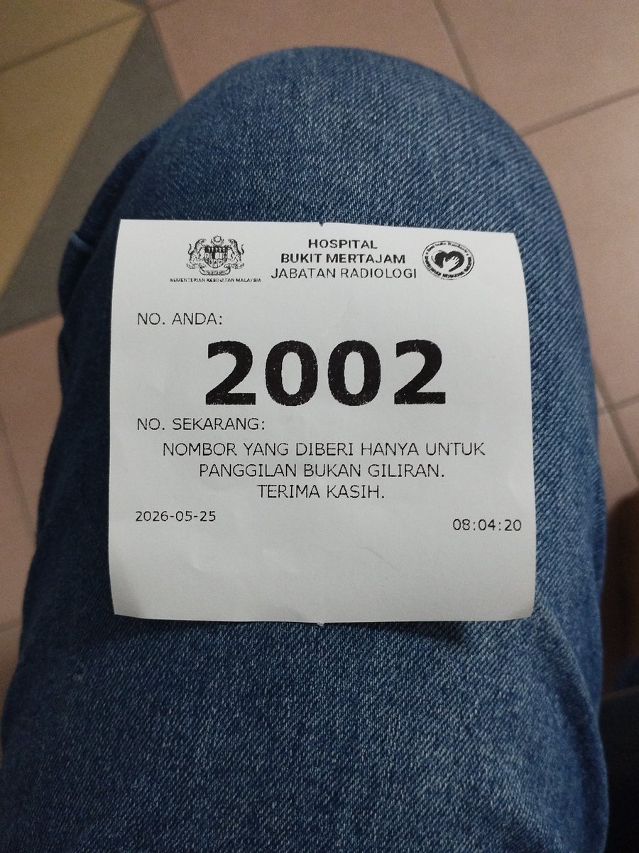 MazimOutlet's tweet photo. Hospital Bukit Mertajam 
25 May 2026
Monday @ 8.00AM
X-ray https://t.co/LQofN7HTbw