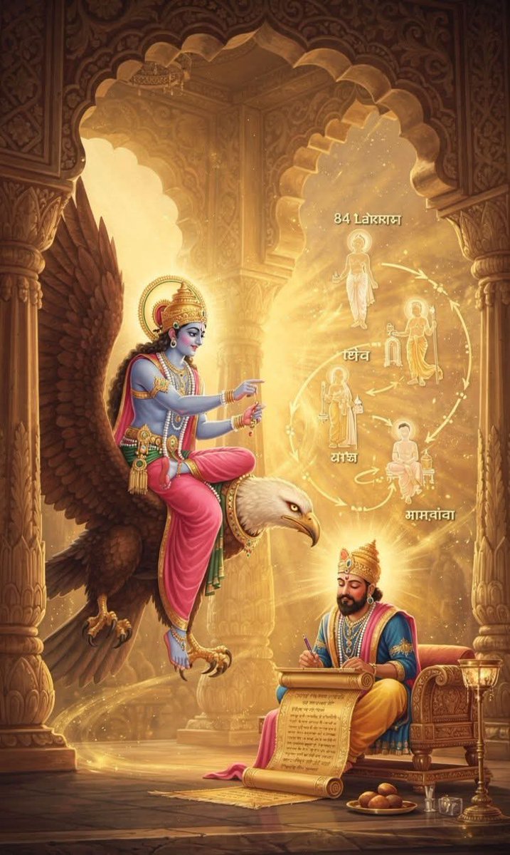 spm694's tweet photo. गरुड़ पुराण का रहस्य एवं मनुष्य का भाग्य कब और कैसे लिखा जाता है?

गरुड़ पुराण हिन्दू धर्म के 18 महापुराणों में से एक है, जिसमें भगवान विष्णु ने अपने वाहन गरुड़ को मृत्यु, कर्मफल, पुनर्जन्म और आत्मा की यात्रा के बारे में विस्तार से बताया है। भाग्य कब लिखा जाता है, इसको लेकर पुराण में 2 मुख्य बातें मिलती हैं, पिछले कर्मों का हिसाब और जन्म से पहले की तैयारी।
जन्म से पहले ही भाग्य निर्धारित हो जाता है
गरुड़ पुराण और शिव पुराण की कथाओं के अनुसार, मनुष्य के जन्म से पहले ही उसका भाग्य लिख दिया जाता है। भगवान शिव माता पार्वती को बताते हैं कि मनुष्य इस संसार में आने से पहले ही उसके जीवन की रूपरेखा, सुख-दुख, आयु, योनि, कर्म इत्यादि तय हो जाती है। 
यानी मृत्यु के बाद जब आत्मा यमलोक जाती है, तब चित्रगुप्त उसके पूरे जीवन के कर्मों का लेखा-जोखा देखते हैं। उन्हीं कर्मों के आधार पर तय होता है कि आत्मा को अगला जन्म मनुष्य योनि में मिलेगा, पशु-पक्षी की 84 लाख योनियों में से कोई या स्वर्ग-नरक भोगना पड़ेगा। यह फैसला मृत्यु के समय ही हो जाता है और फिर उसी के अनुसार नया भाग्य लेकर आत्मा गर्भ में प्रवेश करती है। 
गरुड़ पुराण कहता है कि अगला जन्म केवल एक चीज से नहीं, बल्कि तीन बातों के मेल से तय होता है :
संचित कर्म यानी पिछले अनेक जन्मों में किए गए अच्छे-बुरे कर्मों का संग्रह।
प्रारब्ध कर्म यानी इस जन्म में भोगने के लिए तय हुआ भाग्य, जो पिछले कर्मों से बना है।
अंतिम विचार यानी मृत्यु के समय मन में जो अंतिम भाव/विचार होता है, वह भी अगले जन्म की दिशा तय करता है। 
इसीलिए कहा जाता है कि अंत मति सो गति। मरते समय भगवान का नाम लेने वाला मुक्ति की ओर बढ़ जाता है। 
गरुड़ पुराण साफ कहता है कि भाग्य कोई पहले से बनी लकीर नहीं है जिसे बदला न जा सके। आपका वर्तमान कर्म ही भविष्य का भाग्य बनाता-बिगाड़ता है। 
किन कर्मों से कैसा जन्म मिलता है, इसके कुछ उदाहरण पुराण में मिलते हैं:
मनुष्य योनि 84 लाख योनियों में सबसे श्रेष्ठ मानी गई है, और यह केवल पुण्य कर्मों से मिलती है। 
शिव पुराण की कथा में बताया गया है कि भाग्य, समय और कर्म का रहस्य बहुत गहरा है। भाग्य पहले से लिखा जरूर होता है, लेकिन वर्तमान के सत्कर्म, भक्ति, दान-पुण्य और मृत्यु के समय ईश्वर स्मरण से उसे हल्का या बेहतर किया जा सकता है। 
मृत्यु के बाद कर्मों का हिसाब करके, अगले जन्म से पहले ही नया भाग्य निर्धारित हो जाता है।
इस जन्म के कर्मों से और भगवान के नाम-स्मरण से भाग्य की दिशा बदली जा सकती है। 
इसलिए गरुड़ पुराण का संदेश यही है कि भाग्य लिखा जरूर जाता है, पर कलम कर्म के हाथ में है। अच्छे कर्म करो, धर्म पर चलो, ताकि अगला जन्म और यह जन्म दोनों सुधर जाएं।
🙏 जय श्री हरि 🙏