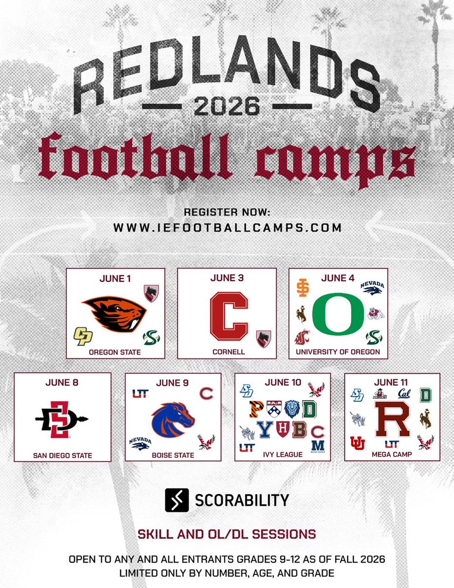 WBesseghin3232's tweet photo. Looking forward to competing at Redlands on June 10th!! @ChrisBergeski @CoachBenHammer @Coach_DiRi @CoachJournell @rexdesso15 @CarletonFB @Yeo_Football @coachirishodea @YUFBRecruiting @Coachrichbrown @UofR_Football @MiddFBMandigo @_CoachWarner https://t.co/I0Fh29FW3U