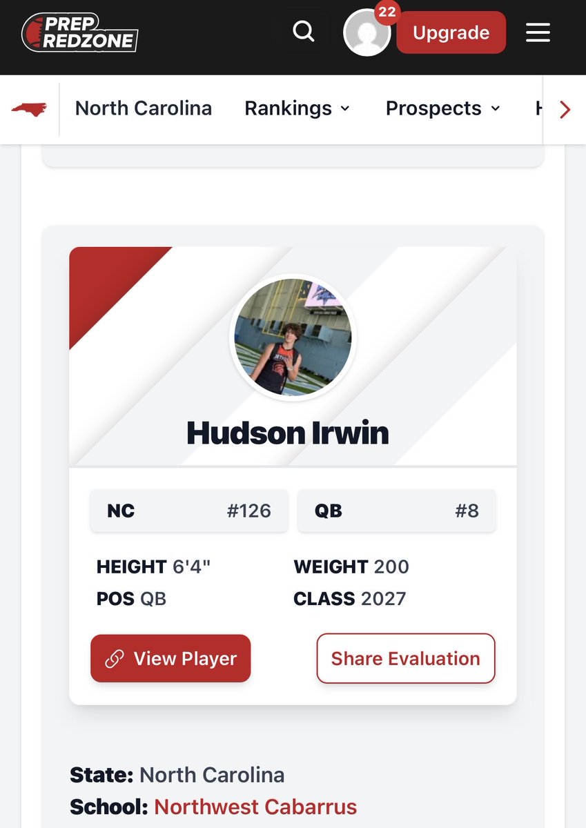 HudsonIrwin2027's tweet photo. Really appreciate the write up @PrepRedzoneNC.  Big year coming up! @CoachE_Morman @NCHSTrojanFB @pepman704 @whelms21 @cheek2017 https://t.co/TMRo9uCIvD