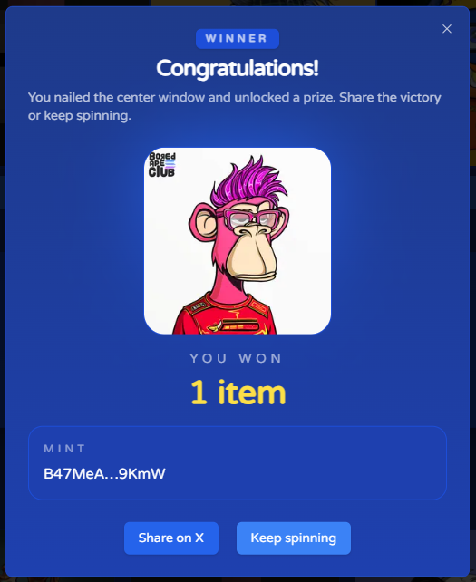 live4fun67's tweet photo. LoL @BotFather_The called me the BASC Magnet today.
What do you think? Played the @Omerta_SOL High Roller Loots. Won 2 amazing @BoredApeSolClub 🥳🥳
You can't have too many apes, right?! 
Happy with my new Robot Skin and Pink Skin!! 
Awesome!! 

https://t.co/clmJjswvNN https://t.co/GkaC2mMyfy