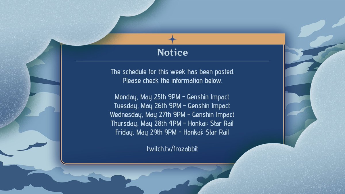 frozabbit's tweet photo. SCHEDULE NOTICE: https://t.co/gGdKA5rdBT