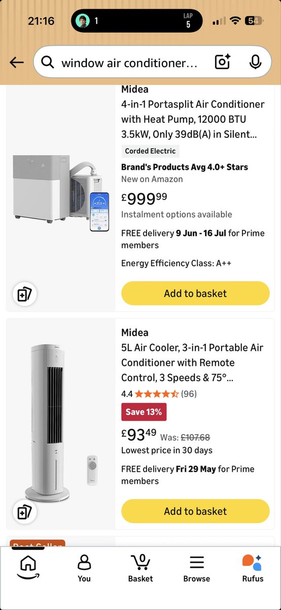 lamitron_'s tweet photo. @AaronBergman18 Oh, yeah, simply. Search term was “window air conditioner midea” on Amazon uk. https://t.co/KcfG5KCucy