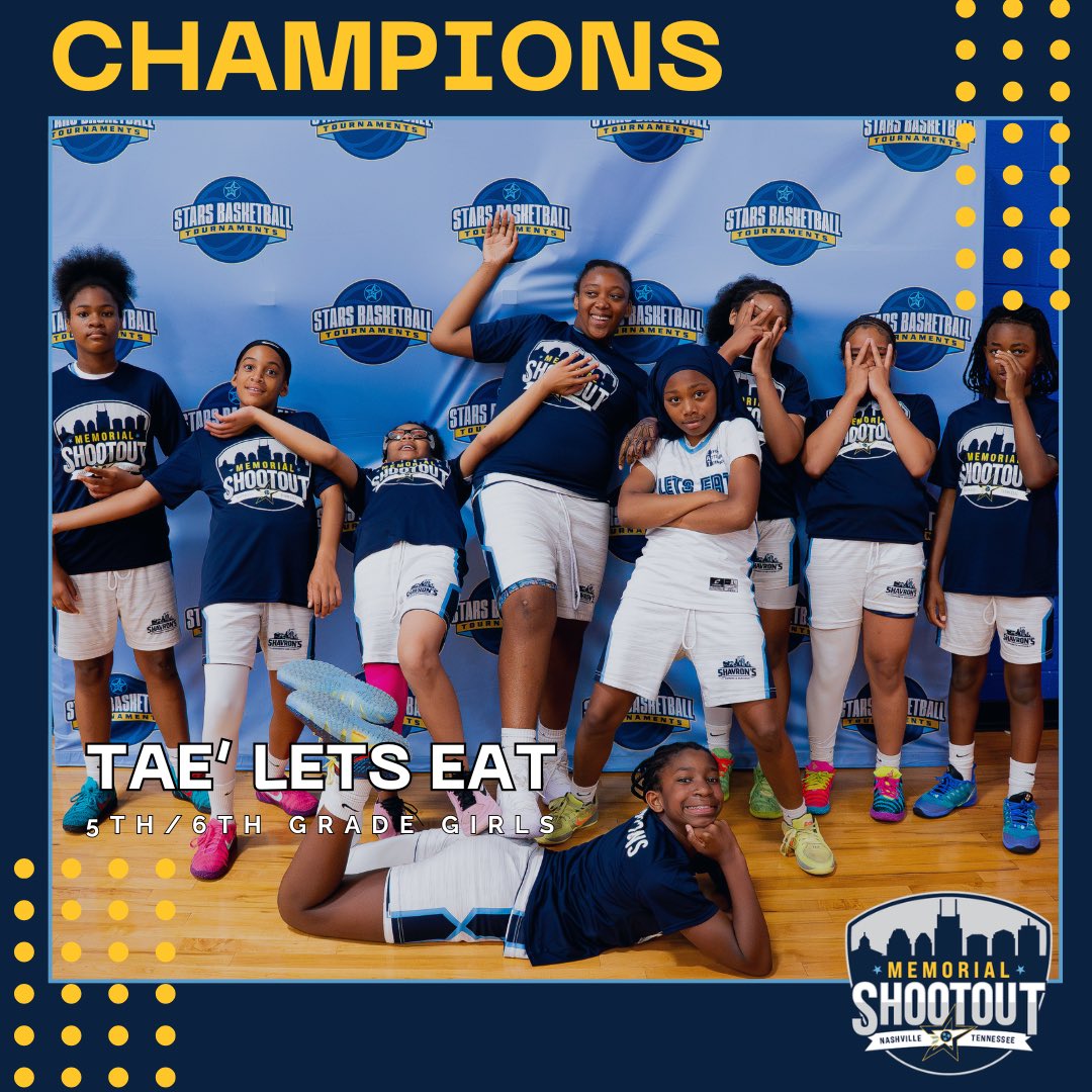 STARSTourney's tweet photo. STARS Memorial Shootout Tournament Gold Champions
Tae Let’s Eat
5th/6th Grade Girls https://t.co/JzCOf28VF2