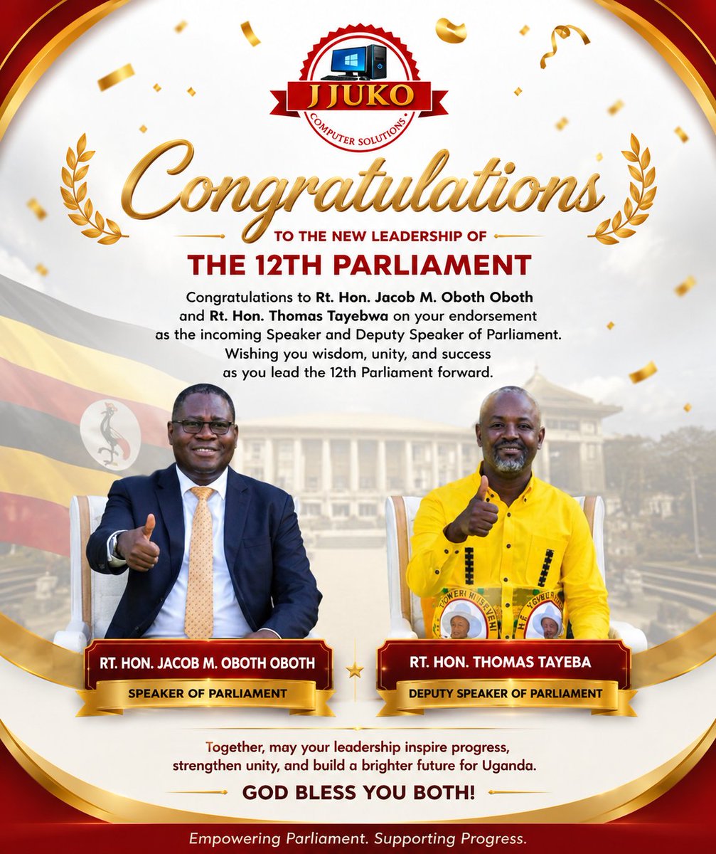 JAloysious's tweet photo. @Thomas_Tayebwa @Parliament_Ug Jjuko computer solutions Ntungamo Uganda joins the rest of the country men and women to congratulate you on your endorsement. https://t.co/bQ8remtRLu