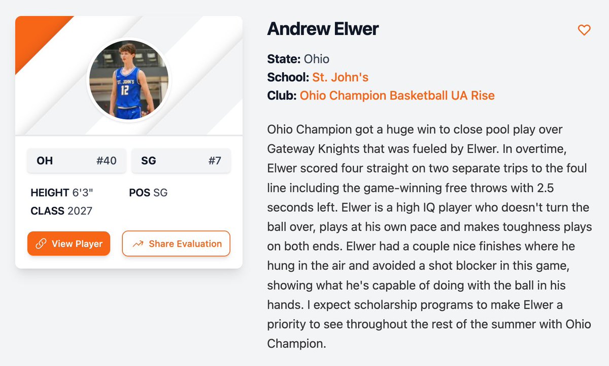 ohiochampionbb's tweet photo. Write up on @AndrewElwer12 from earlier this month! Priority scholarship recruit for NAIA’s and DII’s as a 2027! 🏆 https://t.co/IZhV6s1xZ6
