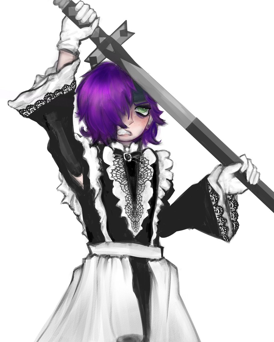 sillyslugg's tweet photo. [OC] maid + sword https://t.co/WIabOMf4i3
