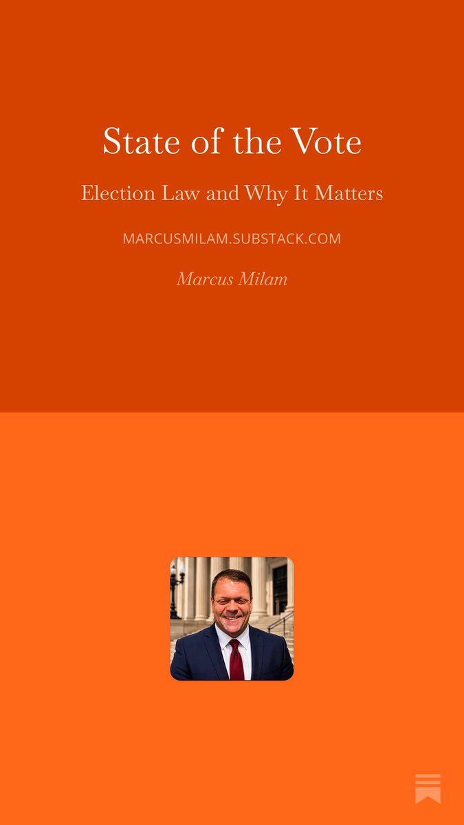 mmilam75's tweet photo. For those who are interested, I've started a substack on election law and why it matters. First two posts are up! I'd be honored if you read and subscribed. Thanks! https://t.co/MPl9U2Ioa1