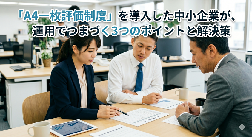 sr_shain's tweet photo. 【人事制度構築士】「A4一枚評価制度」を導入した中小企業が、運用でつまづく3つのポイントと解決策 https://t.co/O0uhQHnEAn https://t.co/Lkywz6HT7h